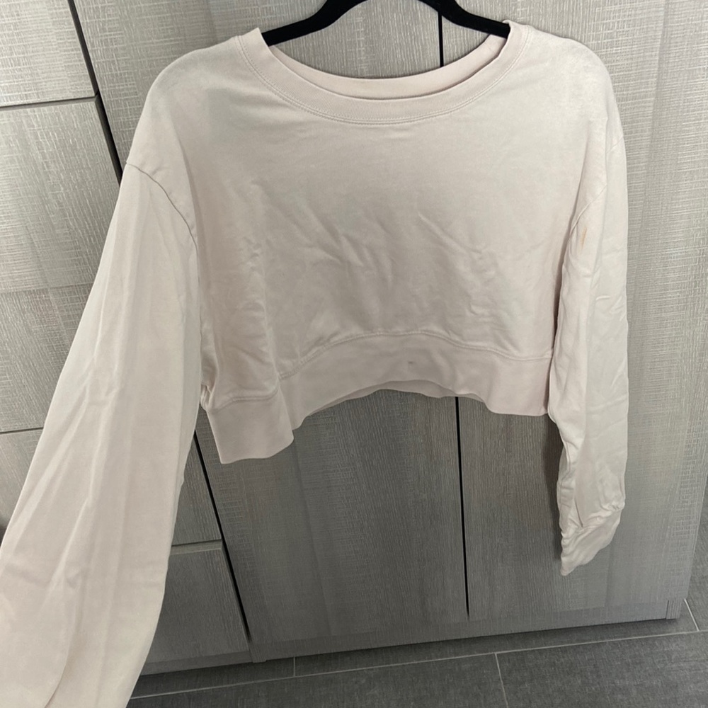 Double zero crop top in cream color